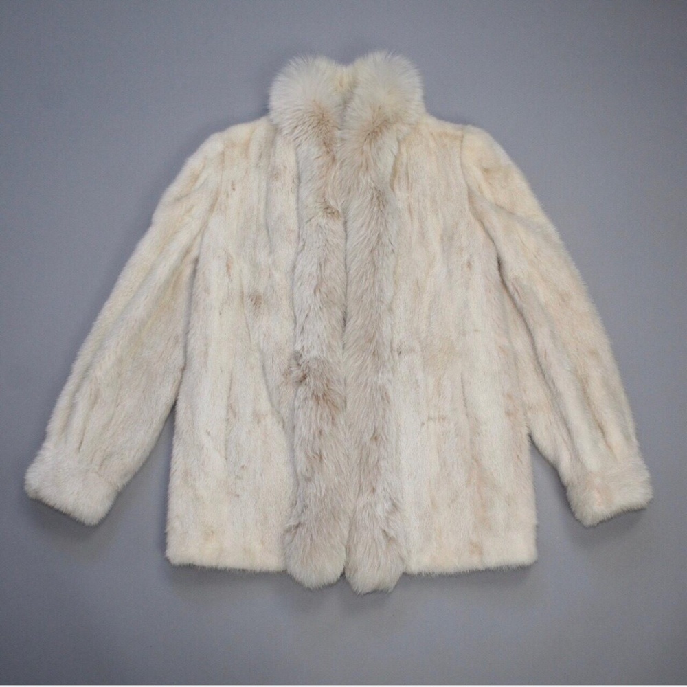 stephen burrows 1970s white fox fur coat